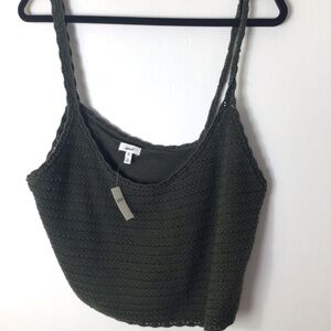 NWT aerie Olive Crochet Knit Camisole Tank xl women